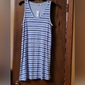 GAP Light Blue and Navy Striped Tank Top